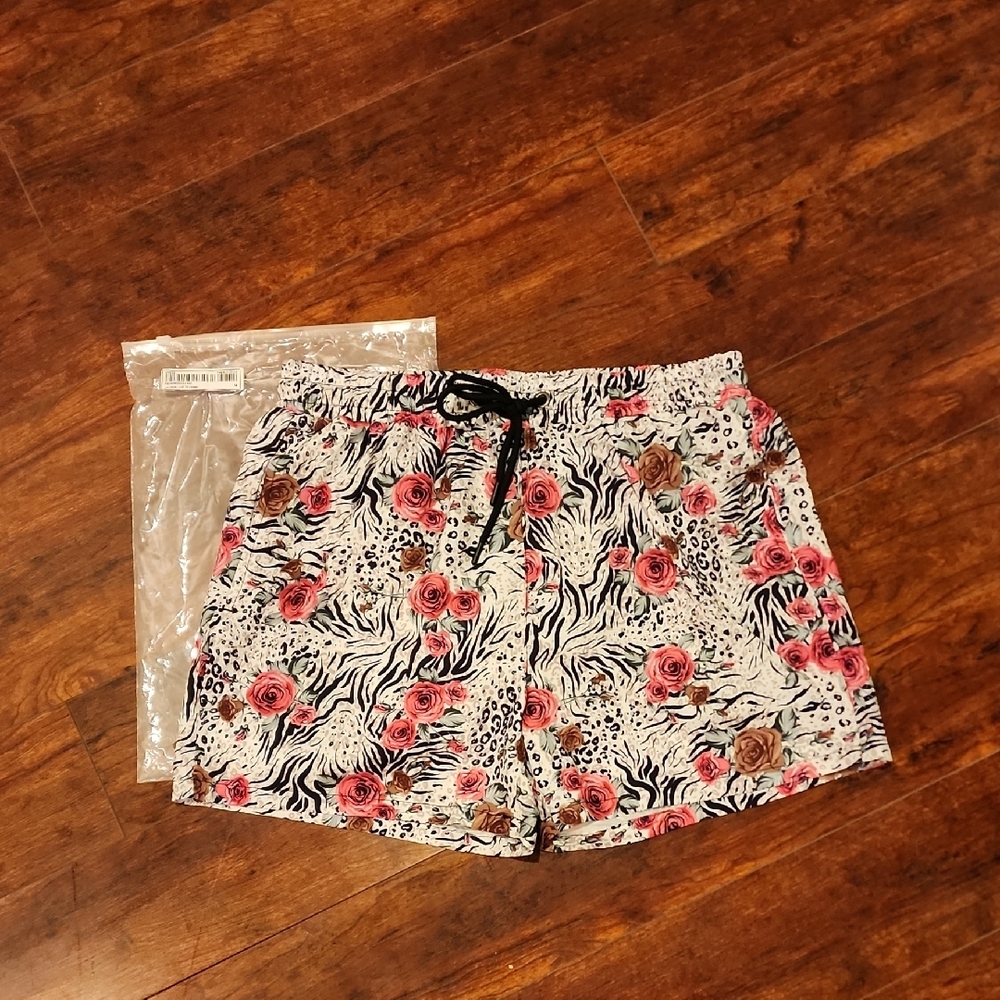 Floral Zebra Print Shorts